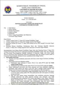 Penyesuaian Pola Kerja di Lingkungan Universitas Negeri Manado